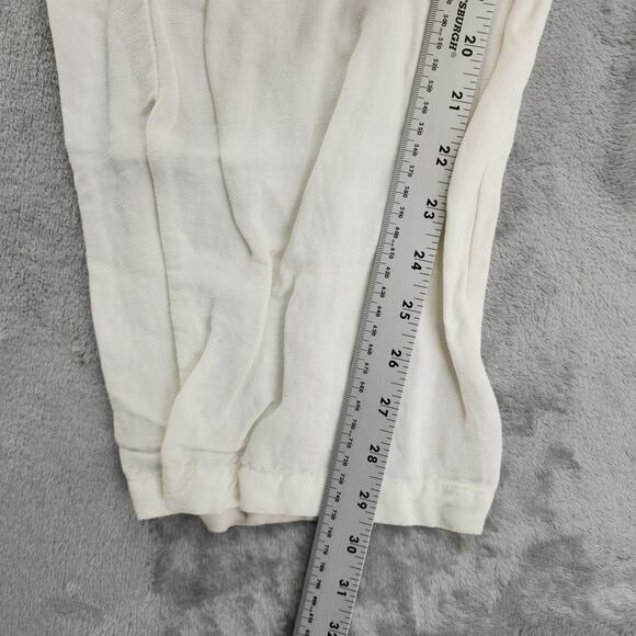 Cubavera Pants Mens XL White Natural Linen Blend Drawstring Straight Pockets - Picture 9 of 10